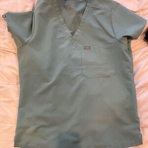 Figs light blue V-Neck Scrub Top